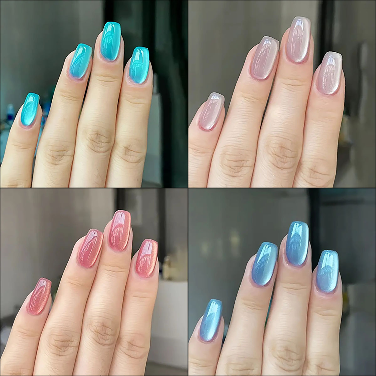 Nail Art Eye Cat - Kuku palsu balet persegi pendek untuk