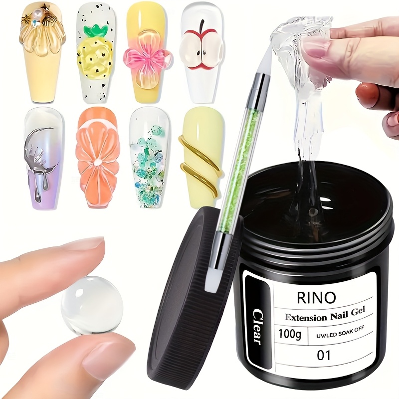 Nail Art Gel Polish - 100g Gel Kuku Transparan Anti Lengket