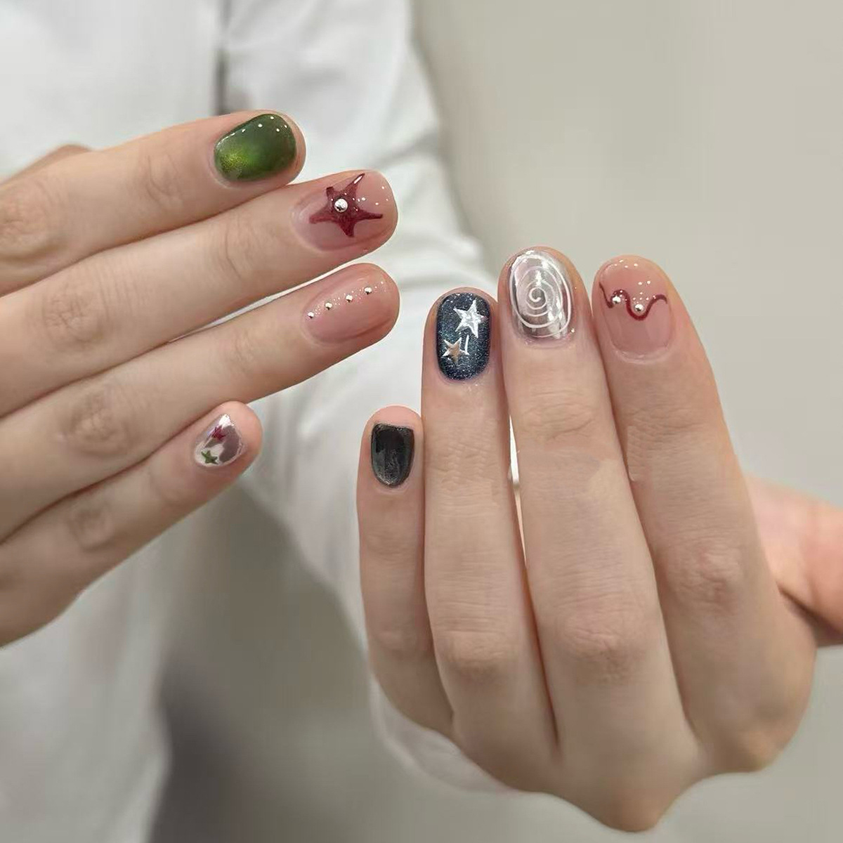10 Buah Mata Kucing Glitter Pe - Nail Art Eye Cat ulasan dan harga