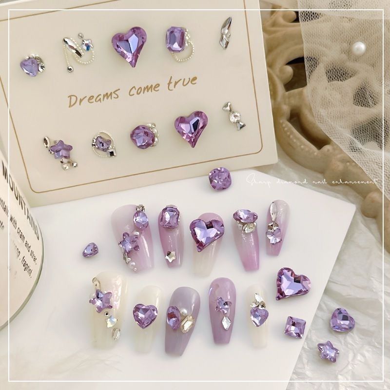 10pcs Aksesoris Kuku Berlian K - Nail Art Violet ulasan dan harga