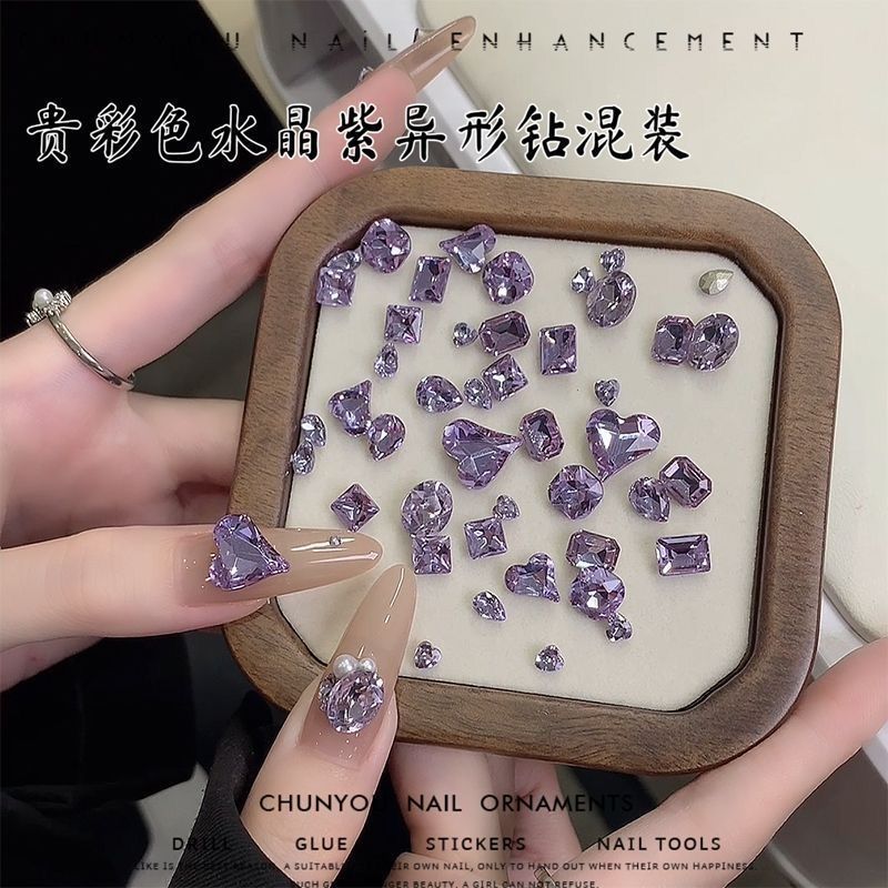 10pcs Aksesoris Kuku Berlian K - Nail Art Violet ulasan dan harga