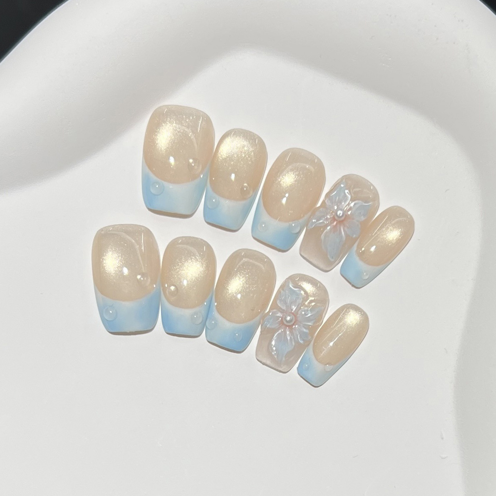 10pcs Kuku Palsu Pendek Perseg - Nail Art Eye Cat ulasan dan harga