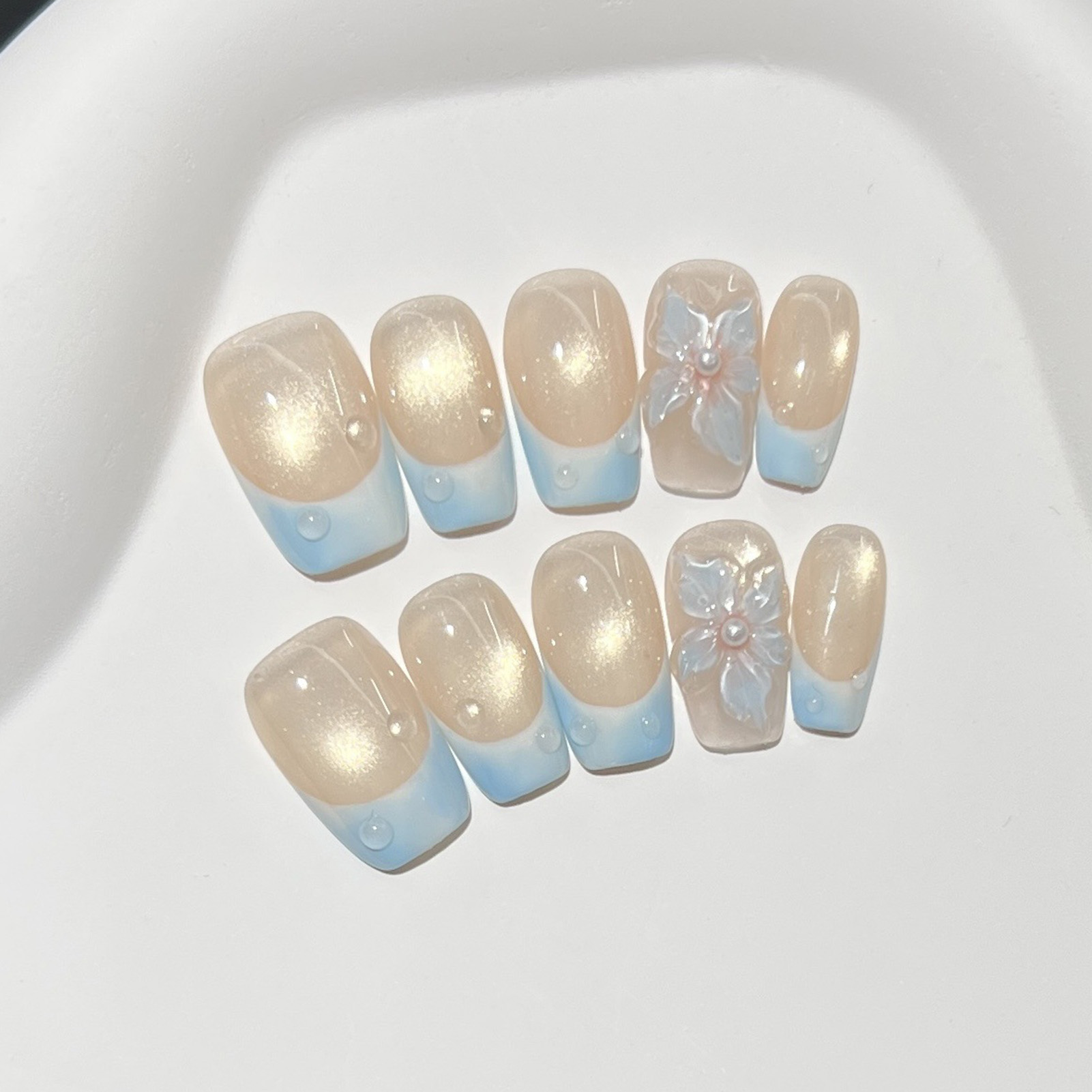 10pcs Kuku Palsu Pendek Perseg - Nail Art Eye Cat ulasan dan harga