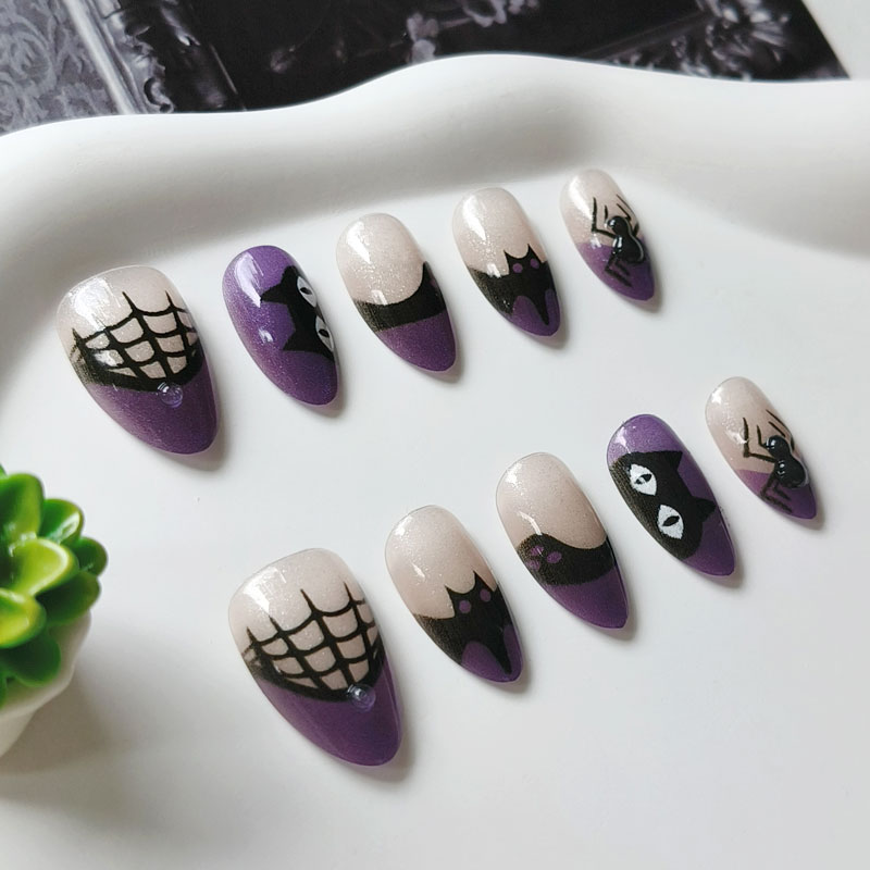 10Pcs Kuku Palsu Wanita Bertem - Nail Art Eye Cat ulasan dan harga