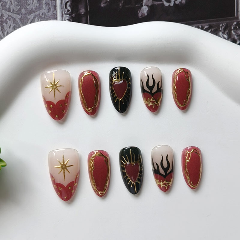 10Pcs Kuku Palsu Wanita Bertem - Nail Art Eye Cat ulasan dan harga