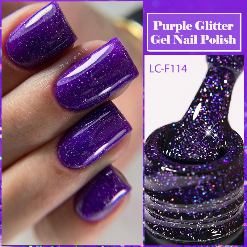 LILYCUTE Kutek kuku Gel payet  - Nail Art Violet ulasan dan harga