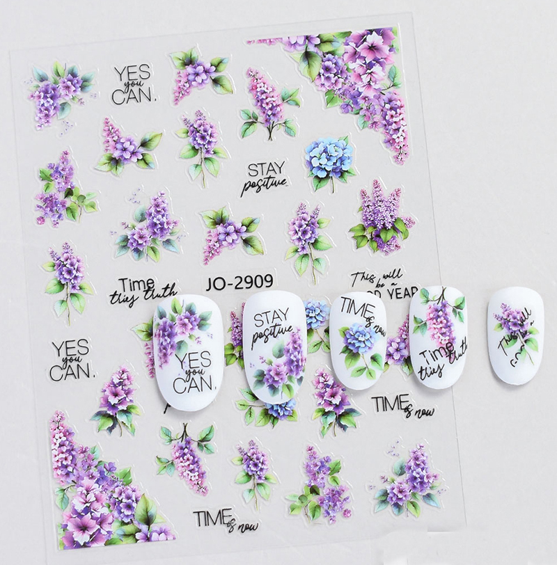 Stiker Seni Kuku 3D Musim Semi - Nail Art Violet ulasan dan harga