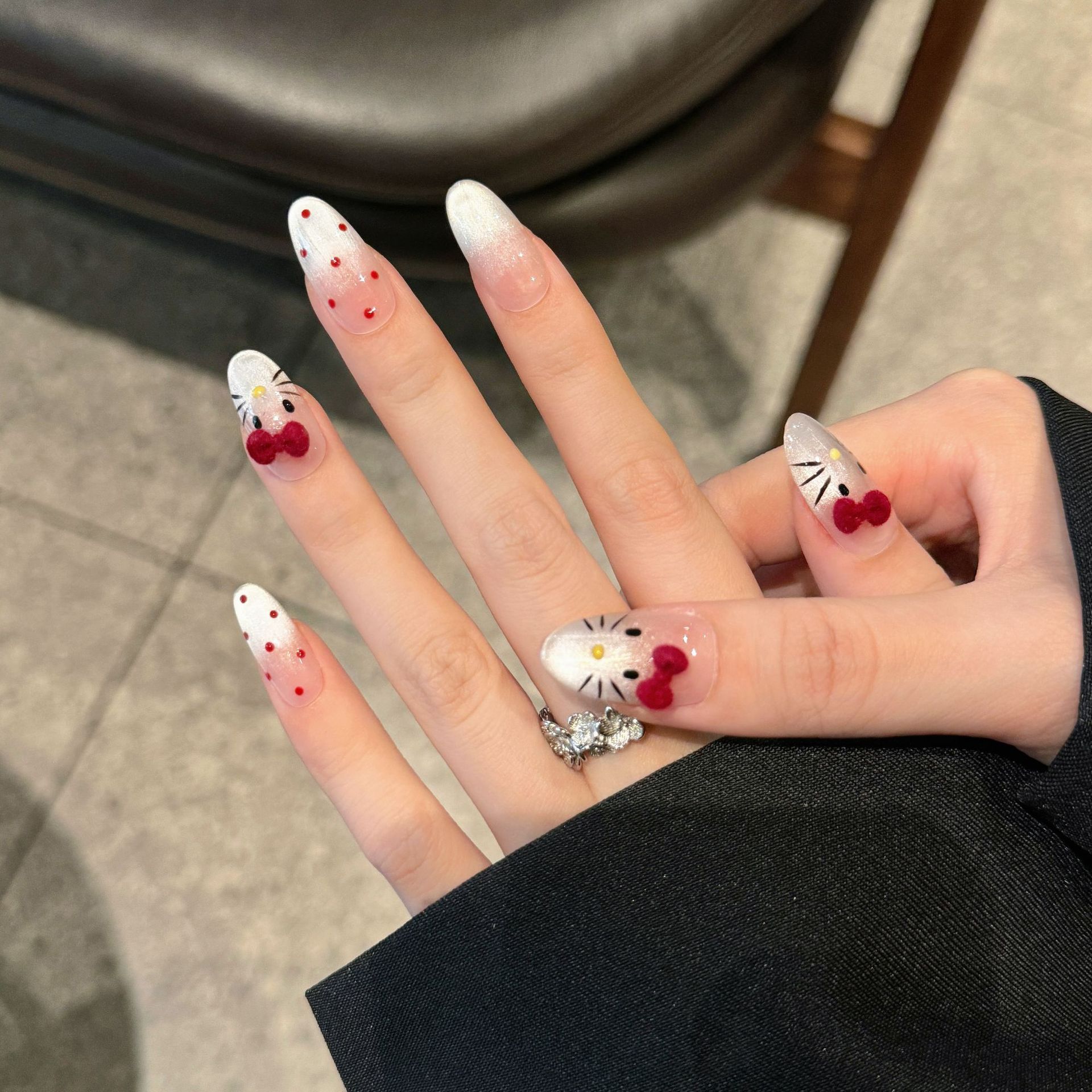 10 Buah Seni Kuku Oval Buatan  - Nail Art Eye Cat ulasan dan harga
