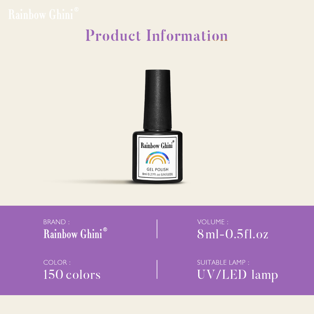 Rainbow Ghini 8Ml Cat Kuku Ser - Nail Art Lilac ulasan dan harga